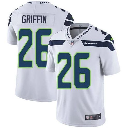 Men Seattle Seahawks 26 Shaquill Griffin Nike White Vapor Limited NFL Jersey